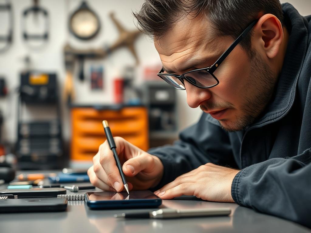 A realistic high resolution of a mobile repair technician working