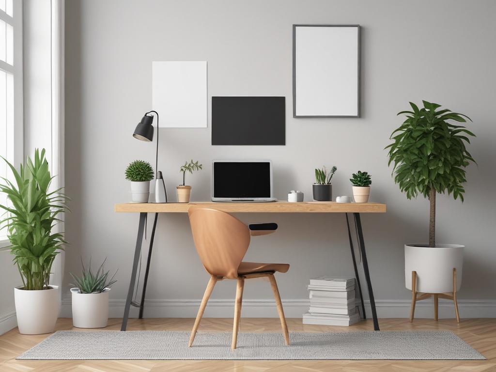 A realistic high resolution of a minimalist creative workspace featuring