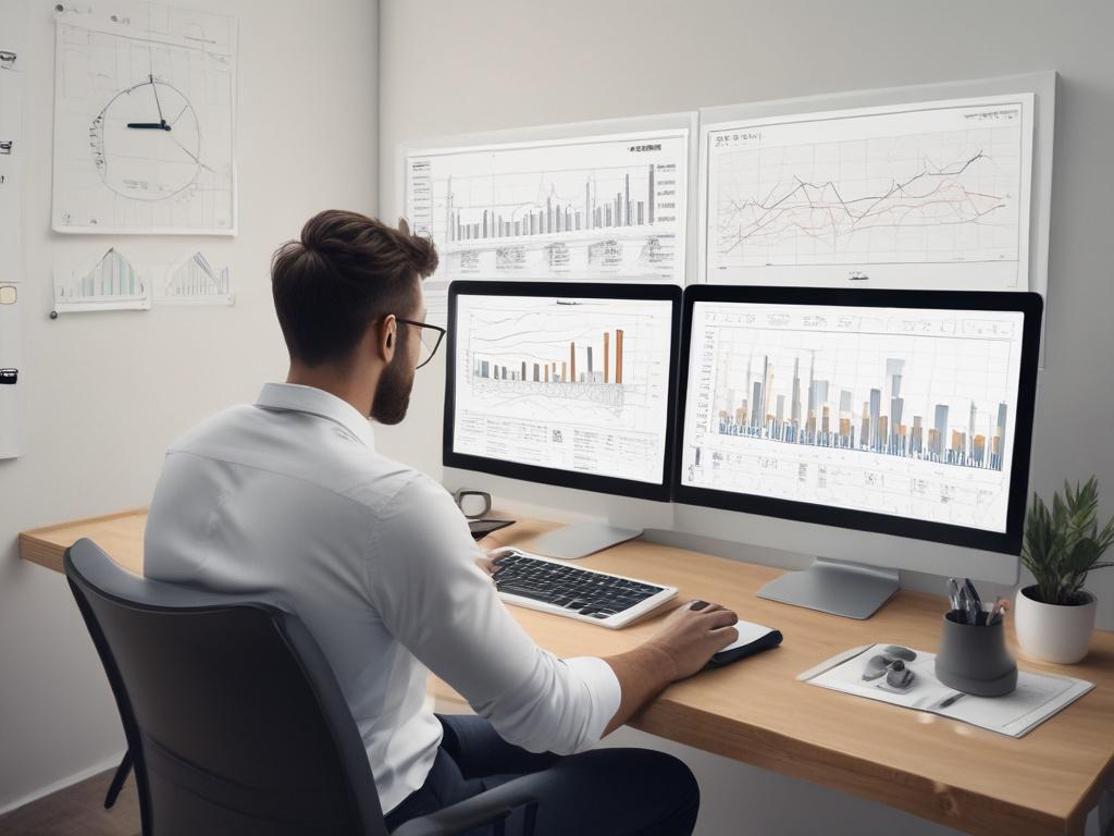 A realistic high resolution of a digital marketing strategist analyzing