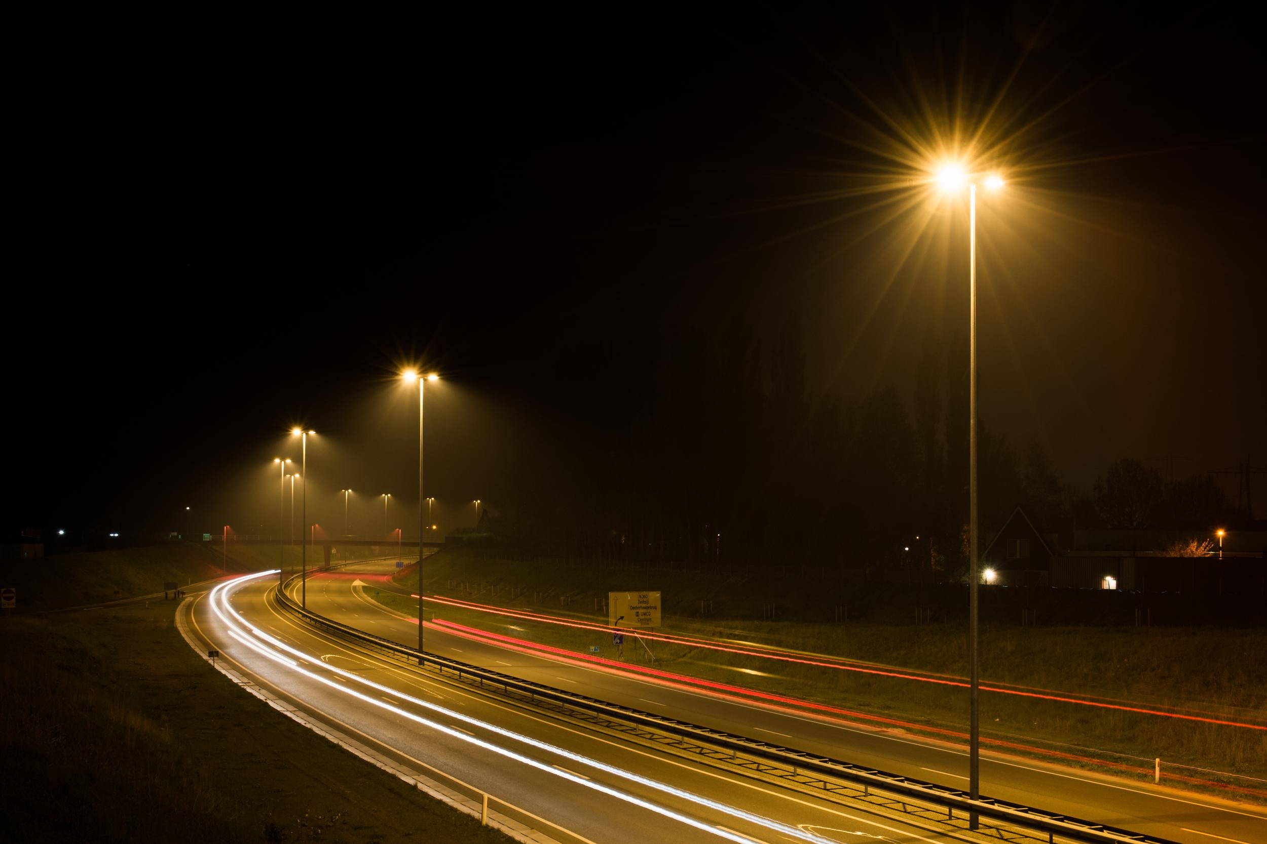road traffic night street