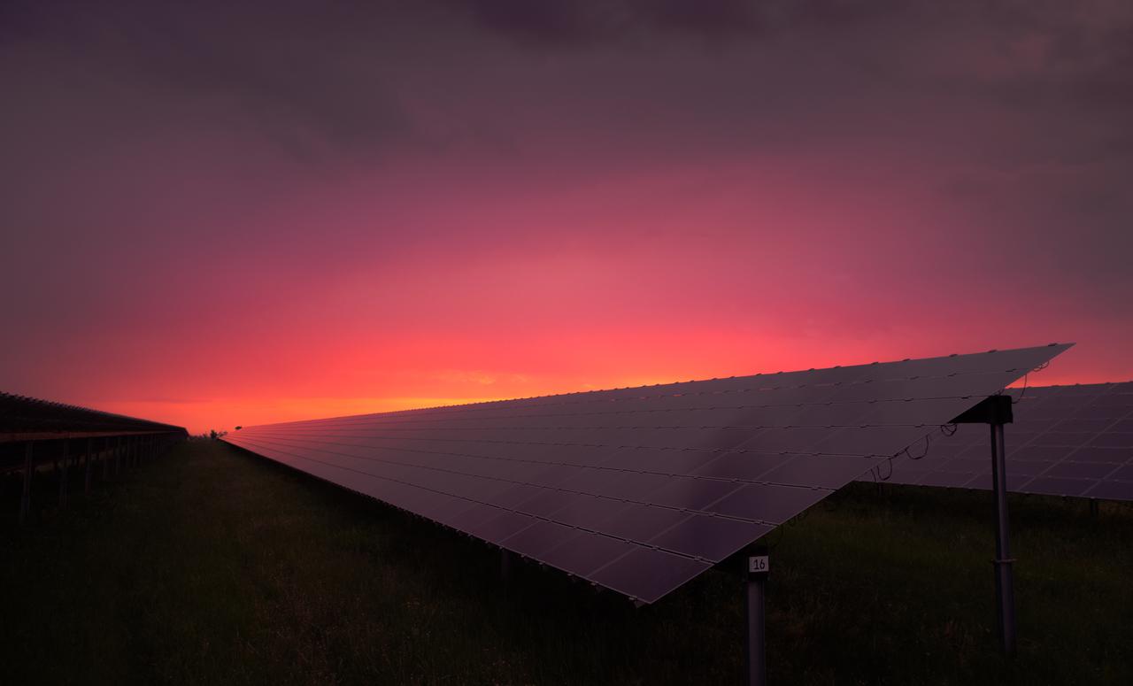 solar panels solar electricity renewable energy evening