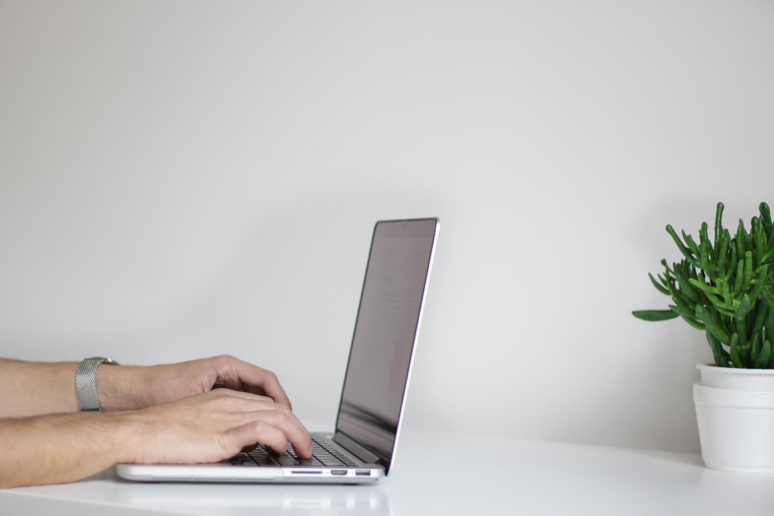 computer electronics hands laptop
