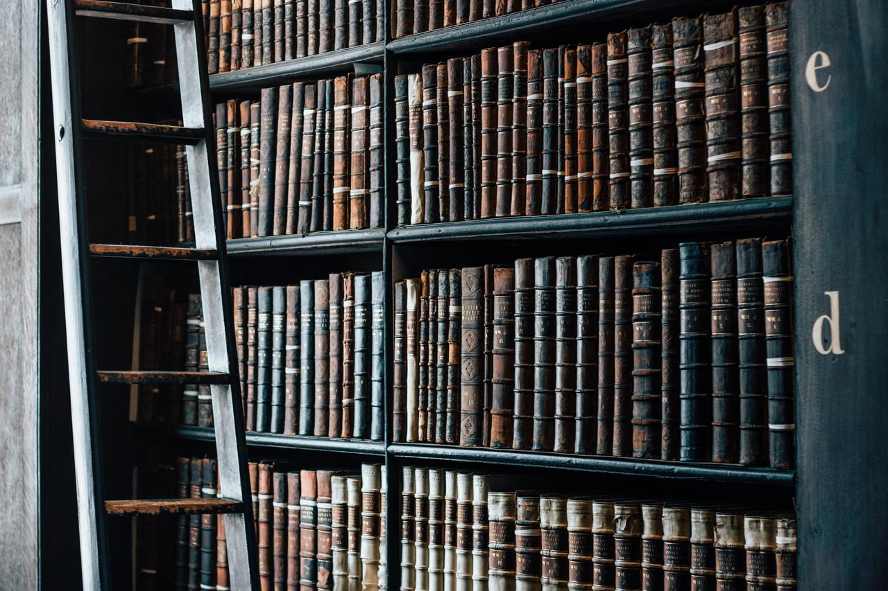 library books vintage shelves