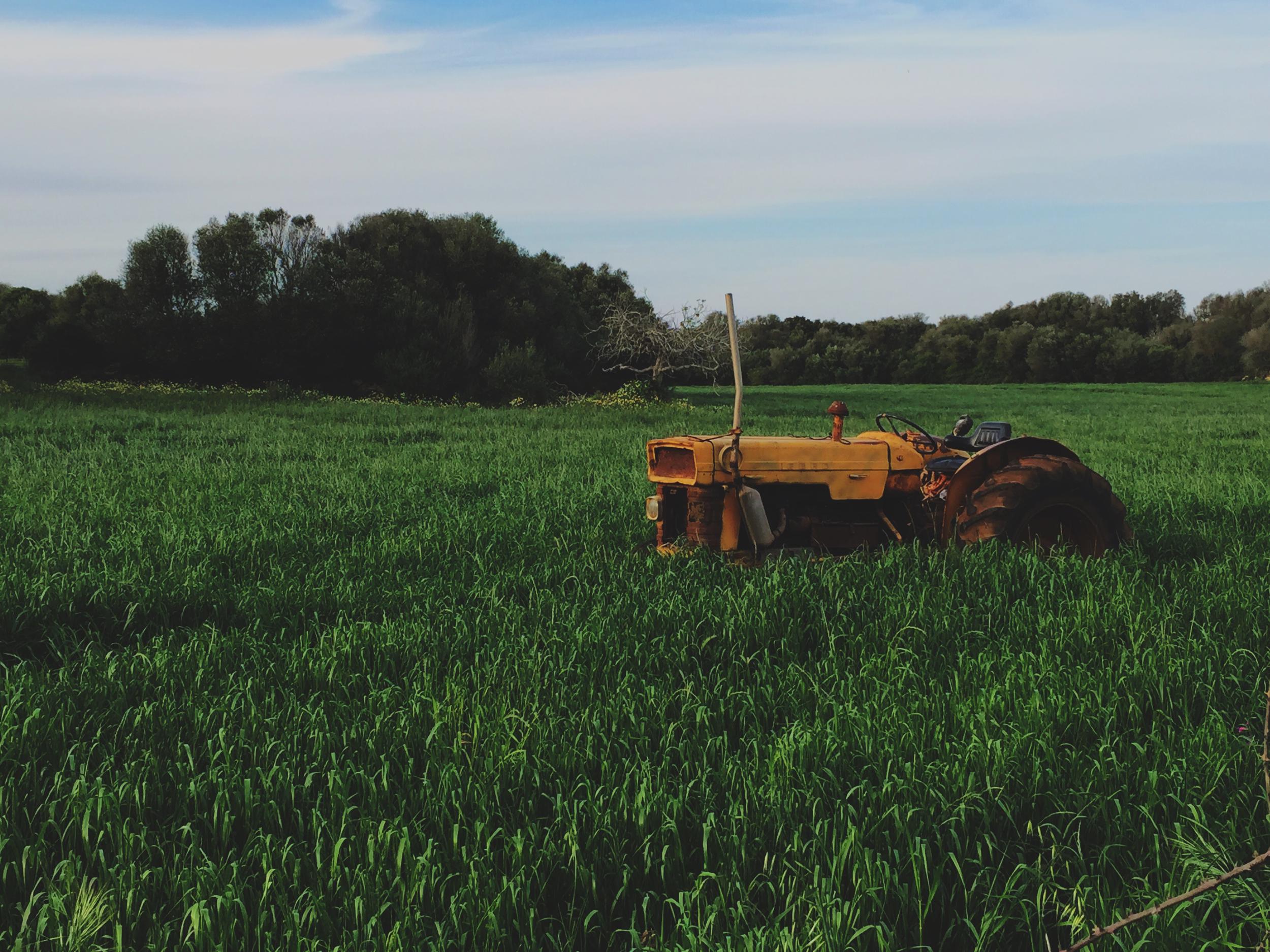 farming tractor abandoned countryside